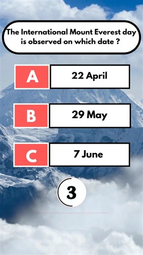 Test Your General Knowledge | Mount Everest Day Quiz ❓🏔️#quiz #shorts