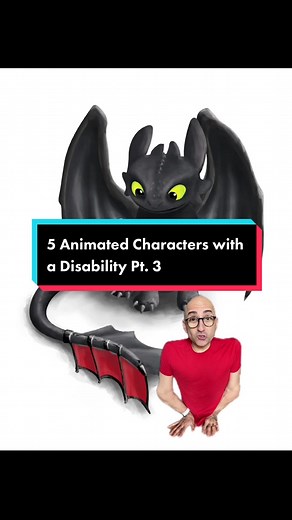 5 Animated Characters with a Disability Pt. 3 #disability #cartoon #animationtiktok