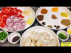 Fry White Fish Curry With Coconut Milk Recipe/සිංහල/Spices Marinated Fish With Tomato Coconut Gravy.