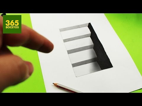 Optical Illusions - Impossible 3D Staircase - Amazing Drawings