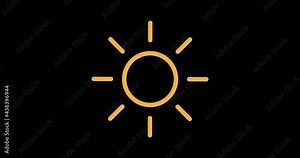 Weather pictograms animation. Forecast footage in 4k 60 fps. Weather symbols collection. Isolated forecast icons in animation. Editable background. Sun with clouds. Rain and snow sign. Lighting storm