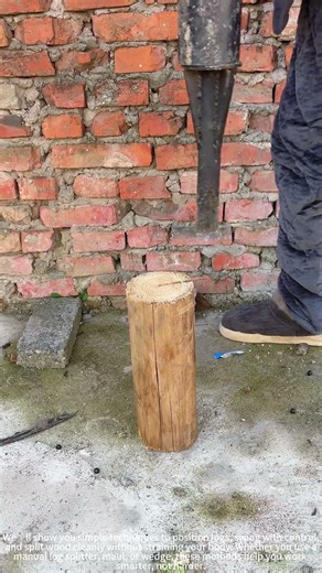 Splitting firewood with simple tools! 🔨