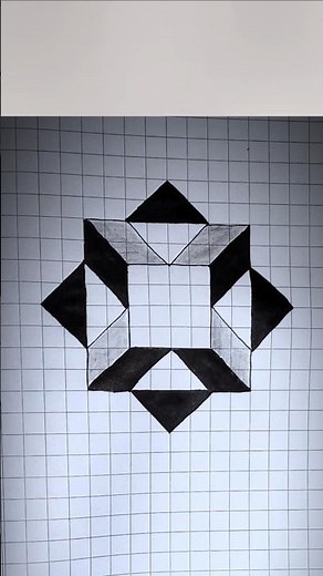 "3D Cube Illusion | Geometric Optical Art on Grid" #shorts