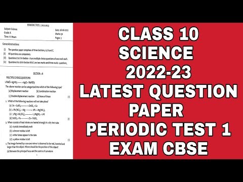 CLASS 10 Science |2022-23|NEW QUESTION PAPER|PERIODIC TEST 1EXAM|StudyZone-LetsLearnTogether|CBSE