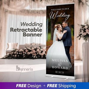 Custom Wedding Retractable Banner – Elegant Ceremony Reception Sign - Etsy Canada
