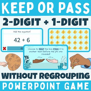 Adding 2-Digit and 1-Digit Numbers Without Regrouping Math Keep or Pass PPT GAME