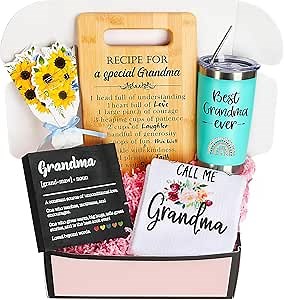 BuiltFit Birthday Gift Box for Grandma & Grandchildren - Great Grandma Gifts for Christmas & Mother's Day