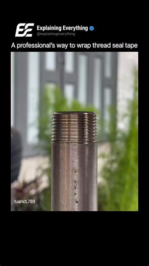 rahulyadav | Explaining Everythinng on Instagram: "Most DIYers wrap thread seal tape (PTFE) haphazardly, leading to "shredded" tape that bunch up and cause leaks during installation. This is the Tensioned Directional Wrap, the definitive professional standard for ensuring a permanent, watertight seal on threaded fittings. The critical step is the rotational synchronization. You must always apply the tape in a clockwise direction (facing the open end of the pipe). By doing this, the action of scr