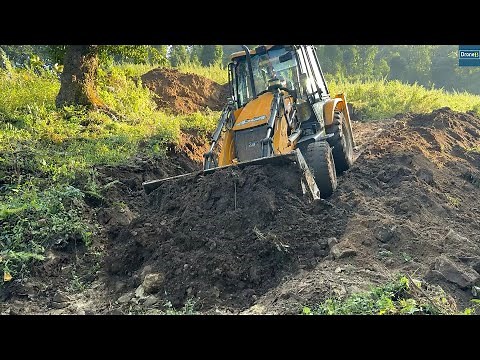 Maneuvering on Extremely Narrow Risky Mountain Road Track-Leveling and Driving JCB Backhoe