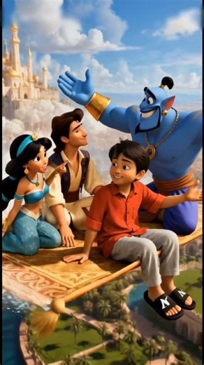 faaz Kid Flying on Aladdin Magic Carpet with Genie 😲 | Magical Adventure #shorts