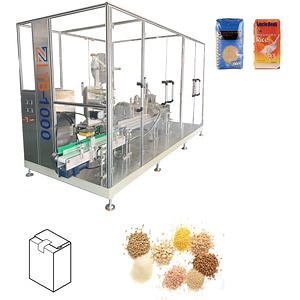 [Hot Item] Automatic Brick Shape Flat Bottom Bag Forming Filling and Top Sticker Packaging Machine