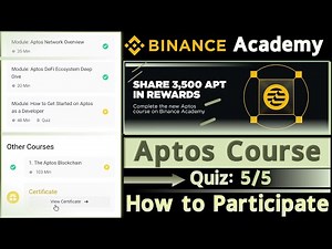 Binance Academy | Aptos Course | APT Quiz | How to Participate