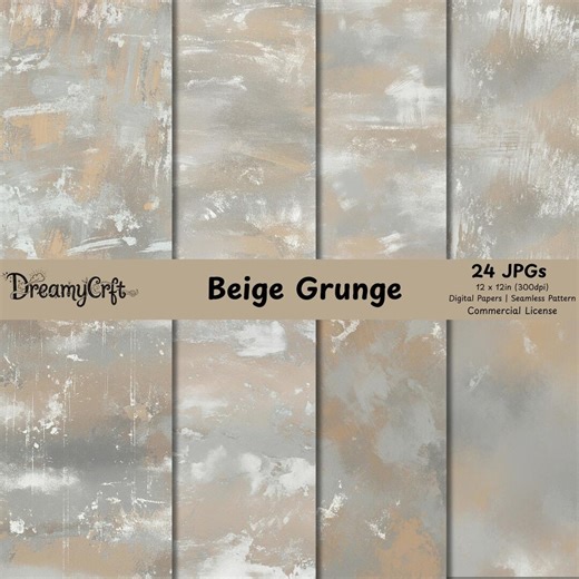 Beige Grunge Seamless Pattern, Neutral Distressed Digital Paper, Earthy Industrial Background - Etsy