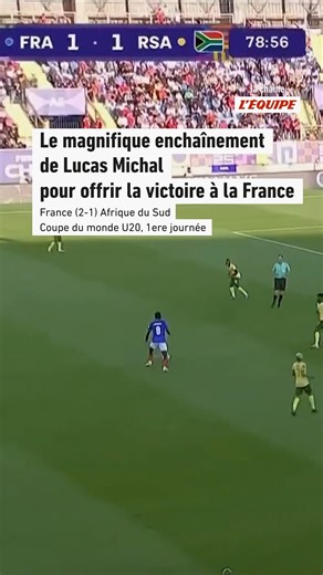 L'Équipe on Instagram: "Lucas Michal a donné l'avantage aux Bleuets sur un magnifique enchaînement. Servi à l'entrée de la surface dos au but côté gauche, l'attaquant monégasque élimine un adversaire sur son contrôle orienté, s'avance puis décoche une frappe enroulée du droit"
