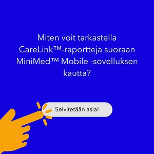 Tiesitkö, että MiniMed™ Mobile -sovelluksesta löytyy oikopolku suoraan CareLink™ Personal -tilille? Katso tästä pieni vinkki vitonen ja voit alkaa tarkastella omia raporttejasi suoraan älypuhelimen kautta!   | Medtronic Diabetes Suomi | Facebook
