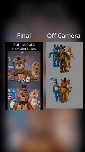 FNaF 1 VS FNaF 2 - 6 AM VS 12 AM | Behind The Scenes VS Animation