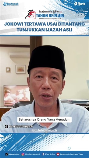 Jokowi Laughs After Being Challenged to Show Original Diploma by JK: The Accuser Should Prove It