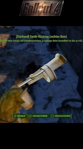 Fallout 4 Next-Gen-Update - Legendäre Rüstung - Stärkend Synth-Rüstung rechtes Bein 🦵 #shorts