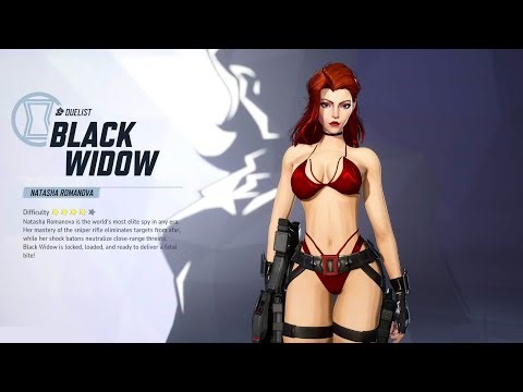 Black Widow Wearing Tactical Red Bikini in Marvel Rivals