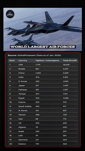 “✈️ Top 20 Strongest Air Forces in the World (2026) 💥”