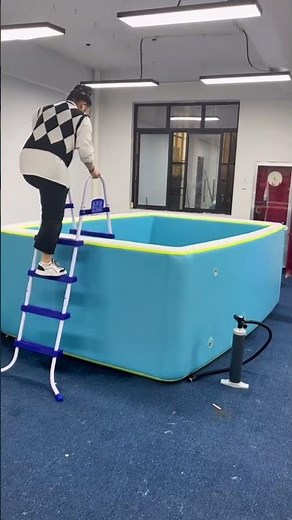 Easy pool set up : Ipoolgo inflatable above ground swimming pool