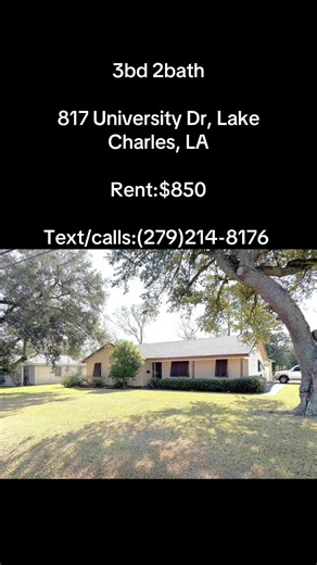 This charming 3-bedroom, 2-bath home in University offers approximately 1,360 sq ft of living space and is ready for your personal touch. The kitchen features granite counters and custom cabinets. Located on a corner lot, it features a spacious fenced backyard, a covered patio, and a storage shed. The roof was replaced about a year ago, and the home is conveniently close to restaurants, shops, schools, parks, and more#lakecharles #lakecharleslouisiana #viral #apartmenttour #rentalproperty