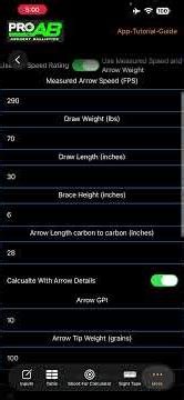 arrow spine calculator-tutorial