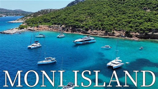 Aerial Views of Moni Island – Untouched Nature Near Athens