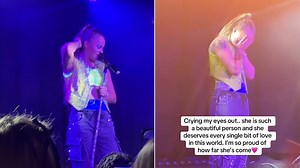 JoJo Siwa breaks down in tears after performing on stage
