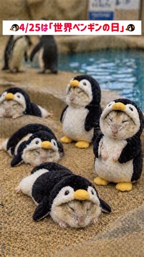 ハムペンギンの一日‪🐹🐧 #ハムスター #ジャンガリアンハムスター #ハムスターのいる生活 #ペンギン