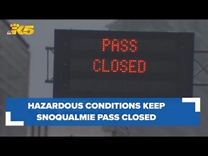 Freezing rain, avalanche danger keeping Snoqualmie Pass closed Christmas Eve