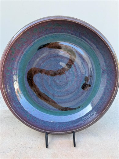 Large Handmade Ceramic Serving Platter With Fluted Exterior - Etsy