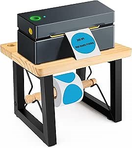 Label Holder for Rolls and Fanfold Labels, Wooden Thermal Label Holder for Desktop Label Printer, Accessory Supplies for Home, Office, Small Business