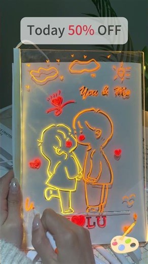 Glow Art Board 12 Color Pens DIY #drawingboard #art #foryou #led