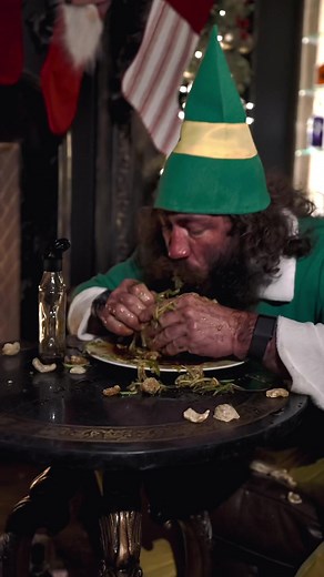 Liver Elf Buddy has his workout snack