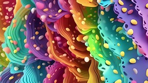 Download Abstract Liquid Wavy Background, Multicolor Holographic Animation, Generative AI for free