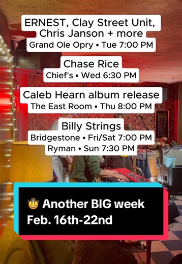 Exciting Live Music Events in Nashville: Feb 16-22