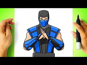 How to DRAW SUB ZERO Step By Step Mortal Kombat