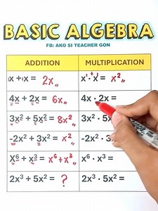 366K views · 4.2K reactions | Basic Algebra‼️ #basicmath #mathhacks #mathematics #MathTutor #teachergon #math #mathreview #basicalgebra #algebra | Ako si Teacher Gon | Facebook