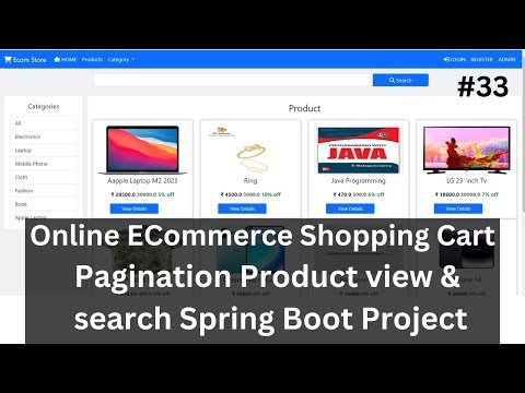 #33 Pagination Product view & Search Spring Boot Project | Shopping Cart Spring Boot Project