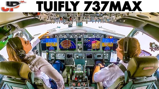 TUIfly Boeing 737MAX Cockpit Takeoff Ostend Belgium