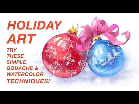 HOW TO PAINT CHRISTMAS ORNAMENTS 🎄 Watercolor + Gouache Holiday Art Tutorial for Beginners