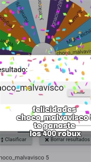 felicidades choco_malvavisco5 te ganaste robux 400 #roblox #roblux #shorts #robloxdance