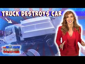 World's Funniest Weather - Truck Destroys Cars