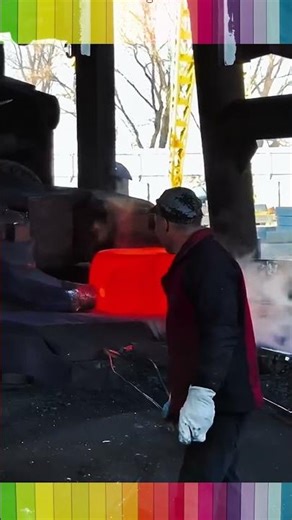 Metal Forging Process: Shaping Red Hot Steel Blocks with High Pressure