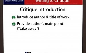 How to Write a Critique Essay