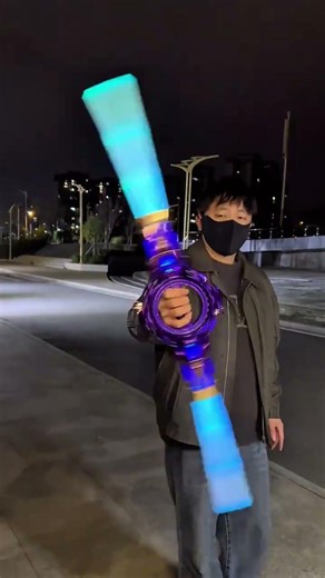 My spark spinning double-edged sword is so cool!