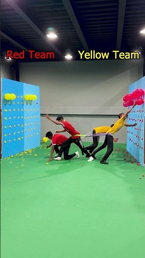 Which team will win exciting ballon pop challenge ?