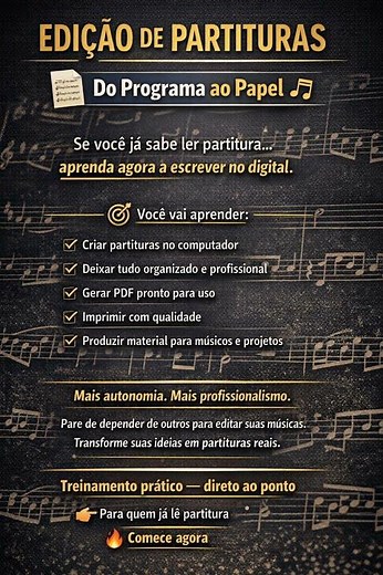 Você sabe lê Partituras? Se sim, DEIXE TUDO PRONTO PARA O PDF E A IMPRESSÃO FÁCIL