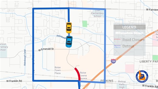 7.8K views · 21 reactions | Happening today: Milwaukee Street from Westpark Street to Franklin Road in Boise is closed through the weekend. The detour in place will route traffic onto Fairview Avenue. The full closure is necessary to replace the railroad crossing in the area. Read more here: https://itd.idaho.gov/news/full-road-closure-near-boise-town-square-beginning-april-26/ | Idaho Transportation Department | Facebook